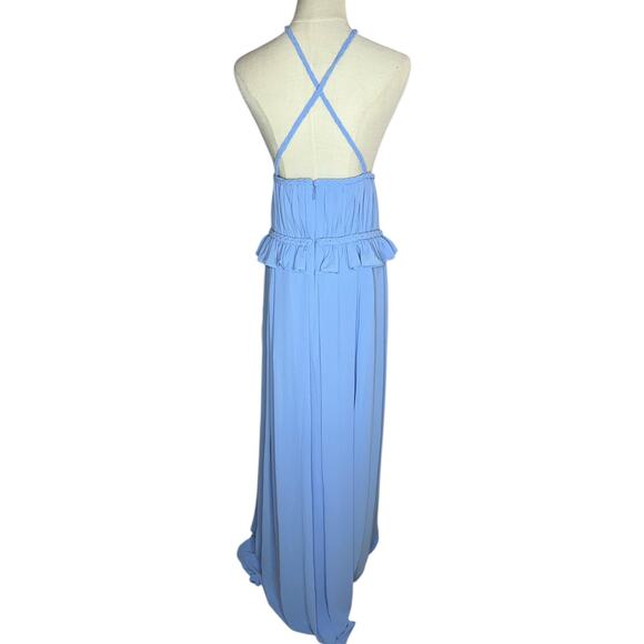 NWT Dress the Population Athena Plunge Cut Out Blue Maxi Dress Gown Size XXL - Picture 9 of 12